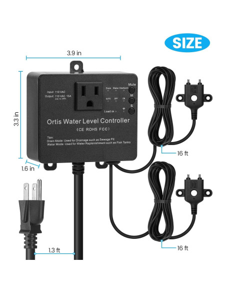 Controlador WiFi de Bomba de Sump Ortis KJ-048, Alarma y Monitoreo