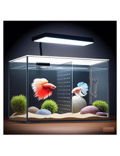 Acuario de vidrio nano iPriro 12.6" con filtro y luz LED