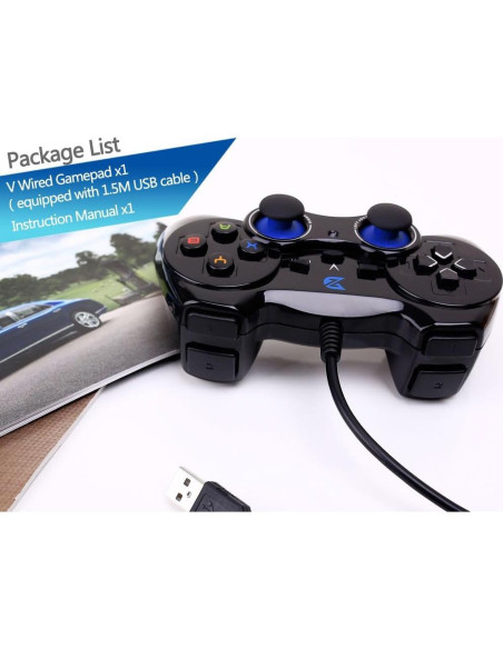 Controlador de Juegos USB ZD-V+ para PC y PS3 - Negro