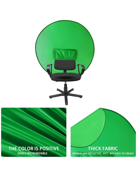 Fondo Verde Portátil CoosBonfik 142 cm Chroma Key para Sillas