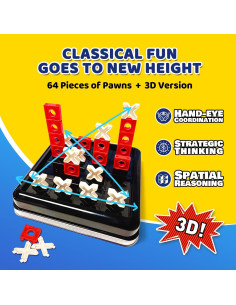 Juego 3D Tres en Raya Rokt&razo Portátil para Viajes 2