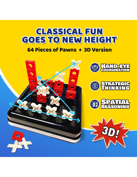 Juego 3D Tres en Raya Rokt&razo Portátil para Viajes