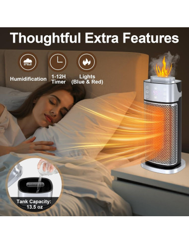 Calentador Eléctrico Portátil Ssoiew 1500W con Humidificador