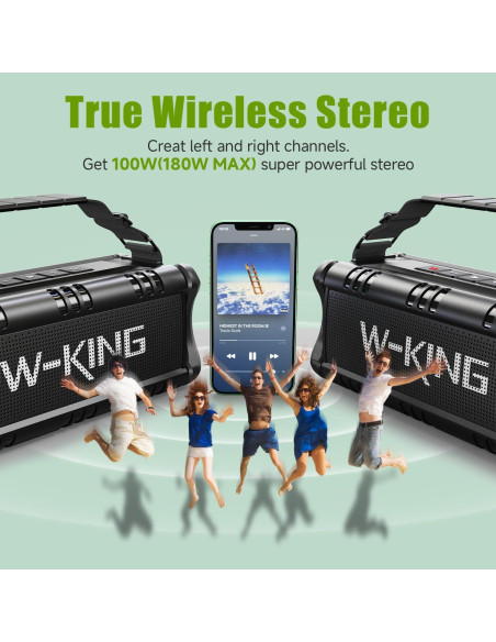 Altavoz Bluetooth W-KING D8 90W Potente Impermeable IPX6