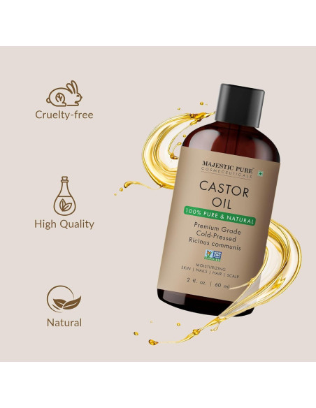 Aceite de Ricino Majestic Pure 100% Natural 59 ml Hidratante Aceite de Ricino Majestic Pure 100% Natural 59 ml Hidratante