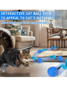 Bola Interactiva para Gatos BABORUI - Juguete Recargable Azul 2