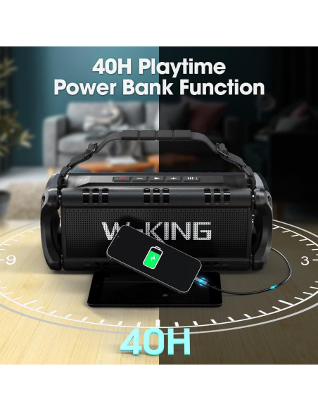 Altavoz Bluetooth W-KING D8 90W Potente Impermeable IPX6