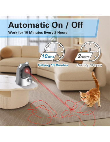 Juguete de láser para gatos Muhhiba Plata - Interactivo y Ajustable