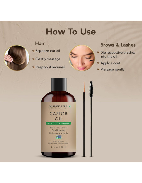 Aceite de Ricino Majestic Pure 100% Natural 59 ml Hidratante Aceite de Ricino Majestic Pure 100% Natural 59 ml Hidratante