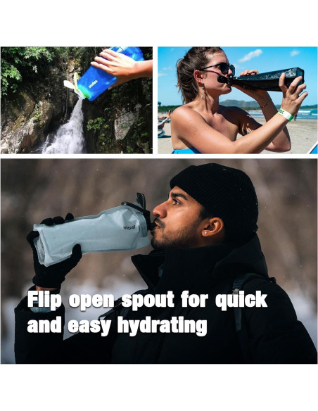 Botella Plegable Vapur Eclipse 0.70L Oliva con Mosquetón Botella Plegable Vapur Eclipse 0.70L Oliva con Mosquetón