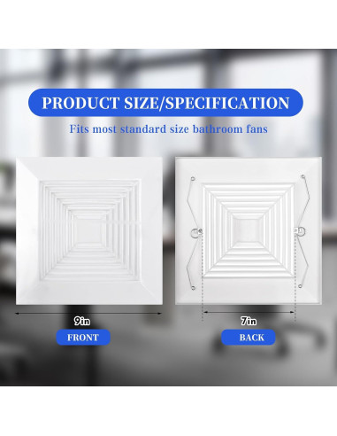 Cubierta de Ventilador de Baño Mkhaslri 22,86x22,86cm 4 Piezas