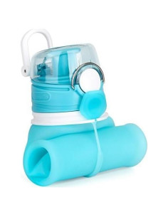 Botella de Agua Plegable Valourgo 600ml Silicona Azul Aqua