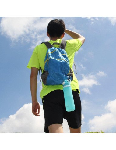 Botella de Agua Plegable Valourgo 600ml Silicona Azul Aqua