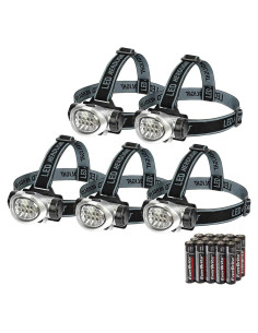 Linterna Frontal LED EverBrite 5-Pack, 4 Modos, Baterías Incluidas