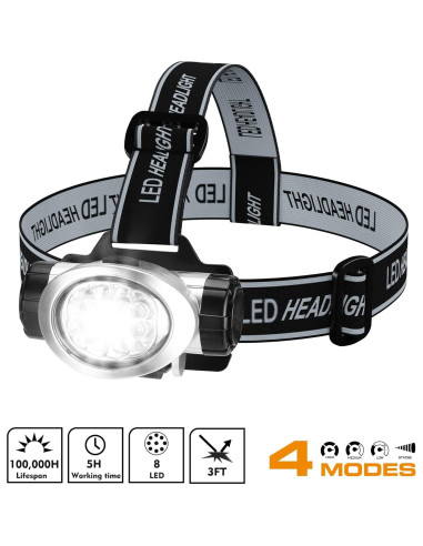 Linterna Frontal LED EverBrite 5-Pack, 4 Modos, Baterías Incluidas