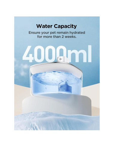 Fuente de Agua Inalámbrica para Gatos FeelNeedy 4L Silenciosa