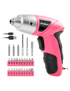 Destornillador eléctrico Hi-Spec 27 piezas 3.6V rosa