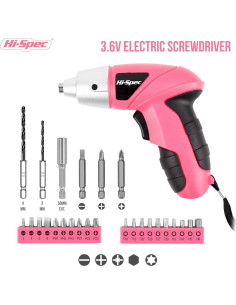 Destornillador eléctrico Hi-Spec 27 piezas 3.6V rosa 2