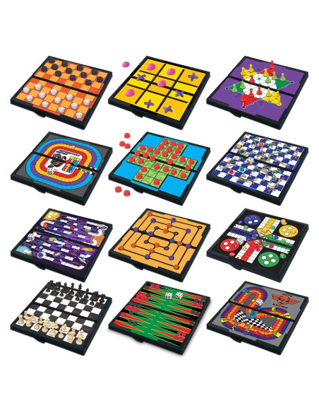 Juego de Viaje Gamie con 12 Juegos Magnéticos - 12.7 cm Juego de Viaje Gamie con 12 Juegos Magnéticos - 12.7 cm