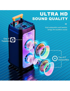 Máquina de Karaoke HWWR T8 con 2 Micrófonos Inalámbricos 2