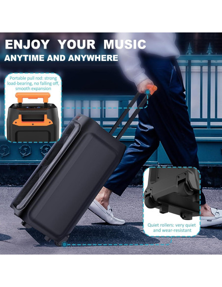 Máquina de Karaoke HWWR T8 con 2 Micrófonos Inalámbricos