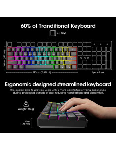Teclado Mecánico KOORUI 61 Teclas RGB Compacto Type-C 2