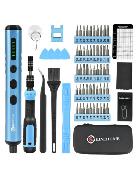 Mini Destornillador Eléctrico SHINEHOME 66 en 1 con LED
