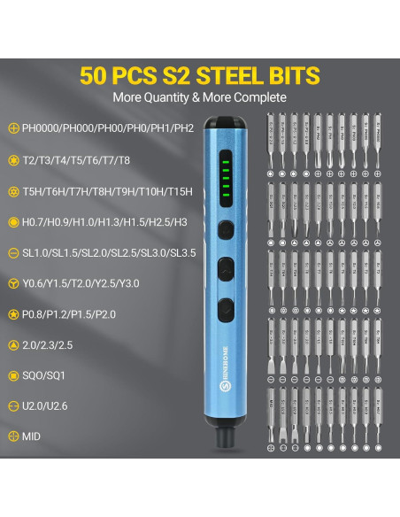 Mini Destornillador Eléctrico SHINEHOME 66 en 1 con LED