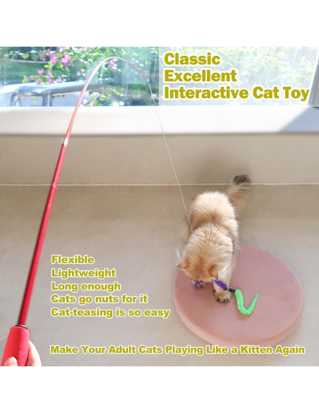 Juguete Interactivo para Gatos MeoHui Varita Telescópica