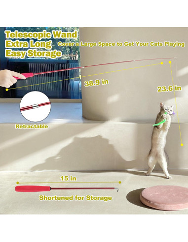 Juguete Interactivo para Gatos MeoHui Varita Telescópica