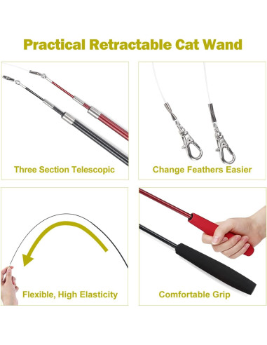 Juguete Interactivo para Gatos MeoHui Varita Telescópica