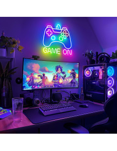 Luz de neón Basaneon Game On para habitación gamer 35.8x32.8cm 2