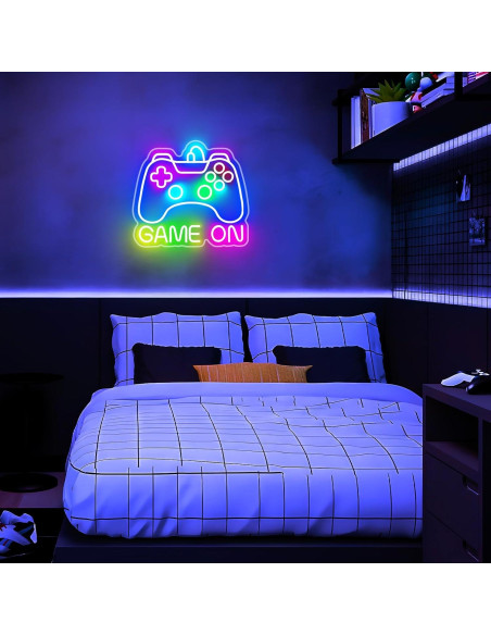Luz de neón Basaneon Game On para habitación gamer 35.8x32.8cm Luz de neón Basaneon Game On para habitación gamer 35.8x32.8cm