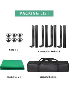 Pantalla Verde Chromakey 2.4m x 4m GSKAIWEN con Soporte 2