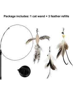 Varita para Gatos TTCAT con Ventosa y 3 Recambios de Plumas 2