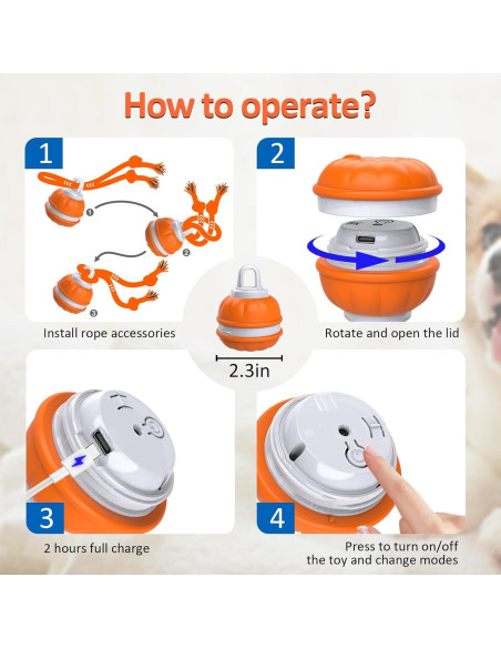 Pelota Interactiva para Perros Salodal P38 Recargable USB