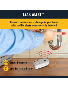Detector de Fugas de Agua Zircon Leak Alert 2 Paquete 90dB 2