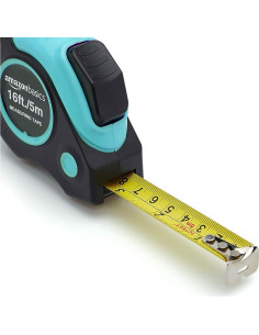 Cinta Métrica Amazon Basics 4.9 m Turquesa Retráctil 2