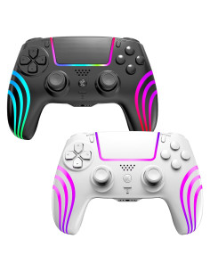 Controladores Inalámbricos Hittoliy para PS4 - LED RGB, Doble Golpe