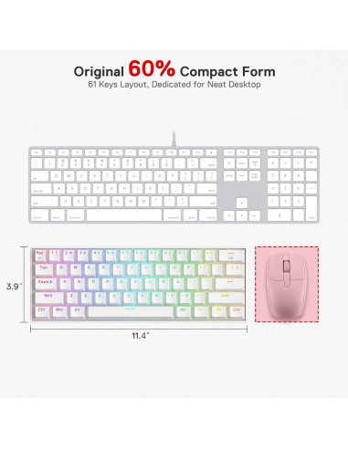 Teclado Mecánico Inalámbrico Redragon K530 Pro 60% RGB