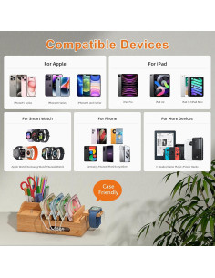 Estación de Carga de Bambú Pezin & Hulin 5 Puertos USB 2