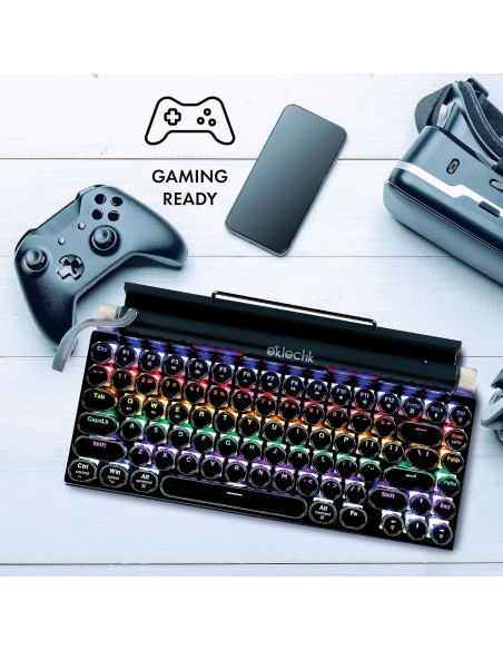 Teclado Inalámbrico Vintage Eklectik EKL-TWKB100 83 Teclas LED