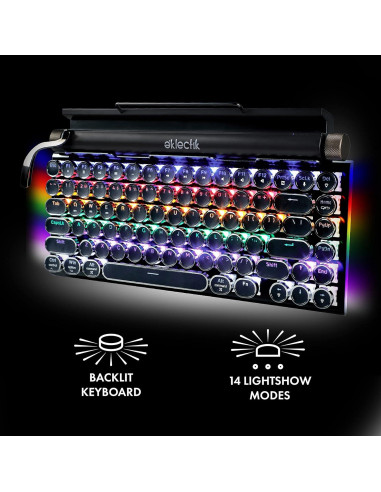 Teclado Inalámbrico Vintage Eklectik EKL-TWKB100 83 Teclas LED