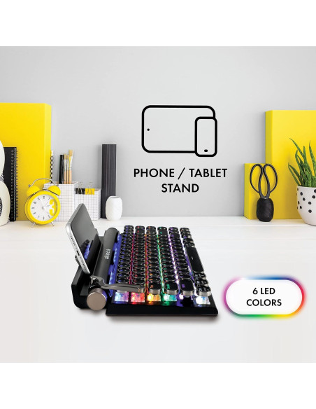 Teclado Inalámbrico Vintage Eklectik EKL-TWKB100 83 Teclas LED