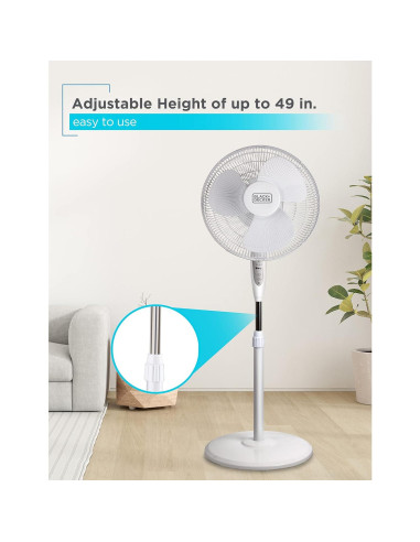 Ventilador de Pie BLACK+DECKER 16" Control Remoto Oscilante