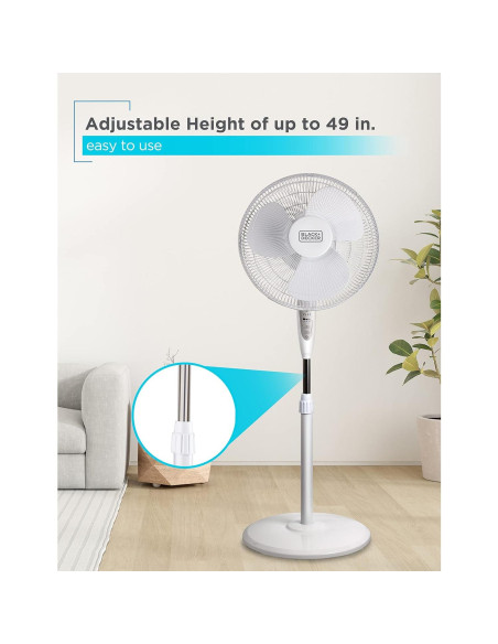 Ventilador de Pie BLACK+DECKER 16" Control Remoto Oscilante