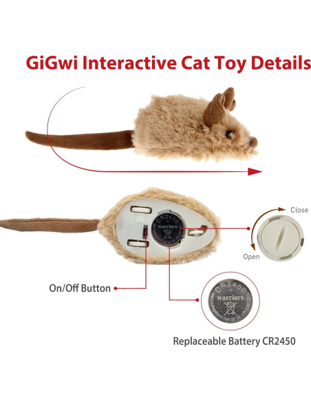 Juguete Interactivo para Gatos GiGwi Ratón Automático 21.6x10.9cm Juguete Interactivo para Gatos GiGwi Ratón Automático 21.6x10.9cm