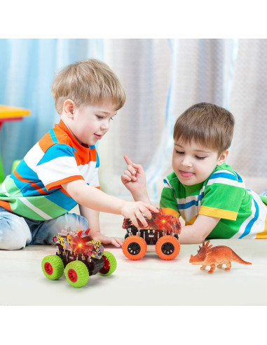 Conjunto Juguetes Camiones Monster Truck MOBIUS - 2 Dinosaurios