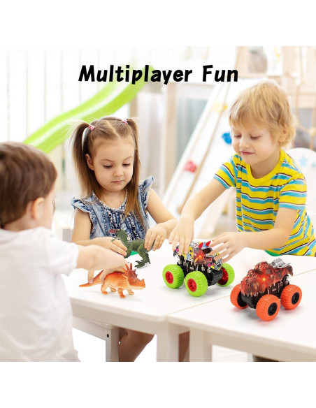 Conjunto Juguetes Camiones Monster Truck MOBIUS - 2 Dinosaurios