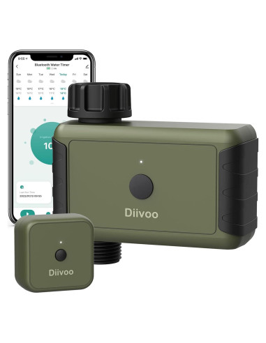 Temporizador de Riego WiFi Diivoo con 20 Programas y Control Voz